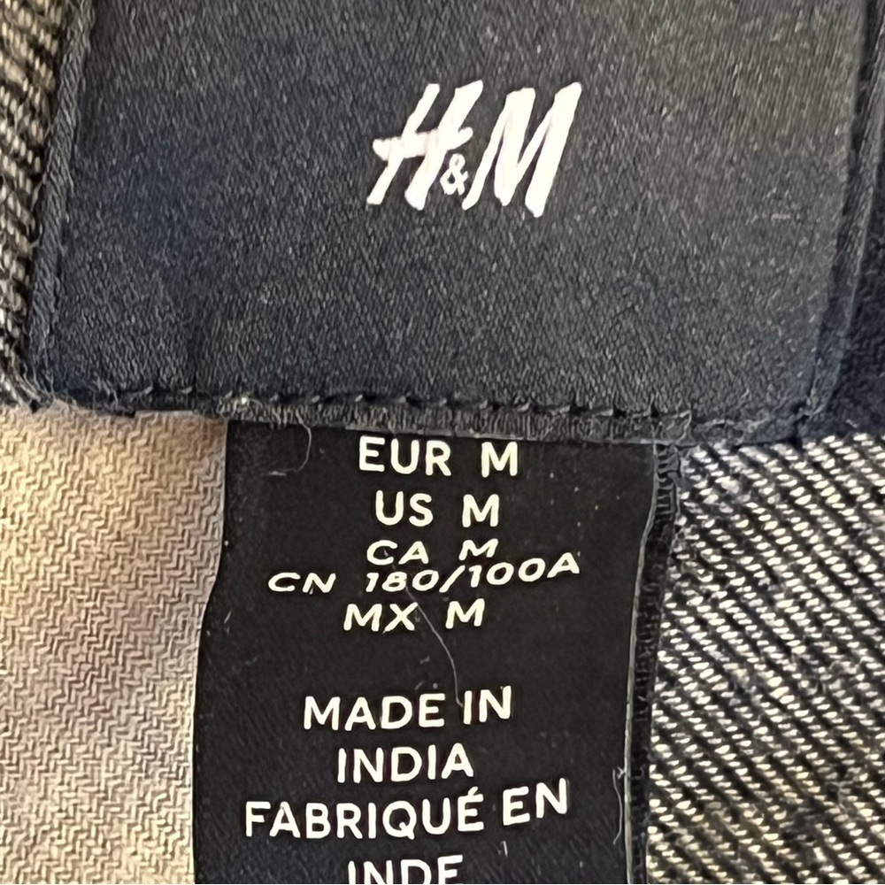 H&M Men's Shirt M Plaid Black Tan Long Sleeves - Picture 8 of 13